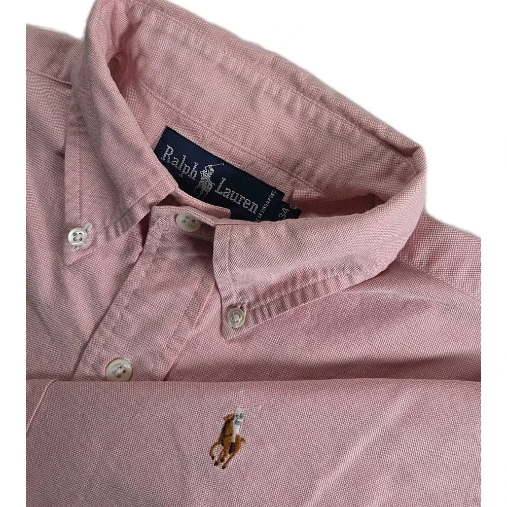 Polo‎ Ralph Lauren Men's Long Sleeve Button Down Shirt Pink 15 34 Flesh Pony